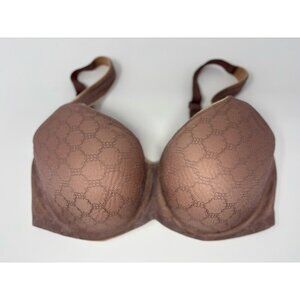 SOMA Hush Brown 36C Stunning Support Geo Lace Lined Balconette Bra